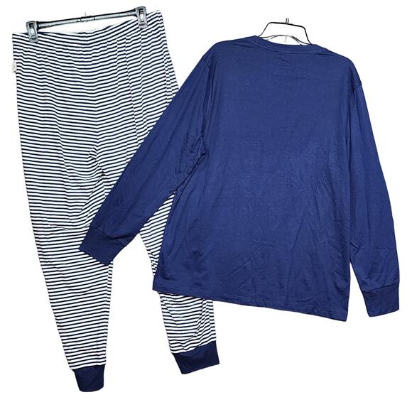 Macy's Christmas Holiday Family Pajamas Men's Jolly Vibes Striped Pajamas Set XL - Picture 2 of 12